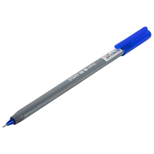 Ручка шариковая масляная STAFF EVERYDAY, трехгранная, корпус серый, синяя фото 9