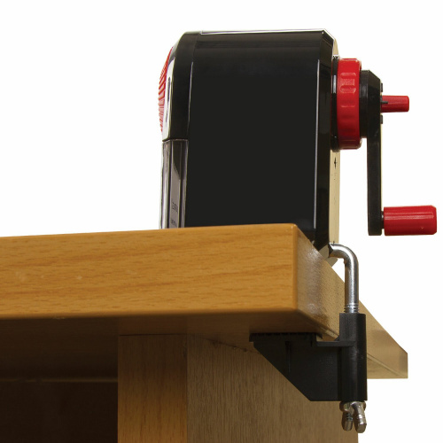 Точилка механическая BRAUBERG "ULTRA", для ч/гр и цветных карандашей, корпус черный с красным фото 9