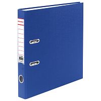 Папка-регистратор BRAUBERG, с покрытием из ПВХ, 50 мм, синяя (удвоенный срок службы)