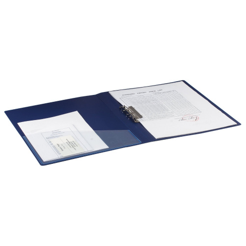 Папка BRAUBERG "Contract", с боков металлич прижимом и внутрен карманом , до 100 л., 0,7 мм, синяя фото 7