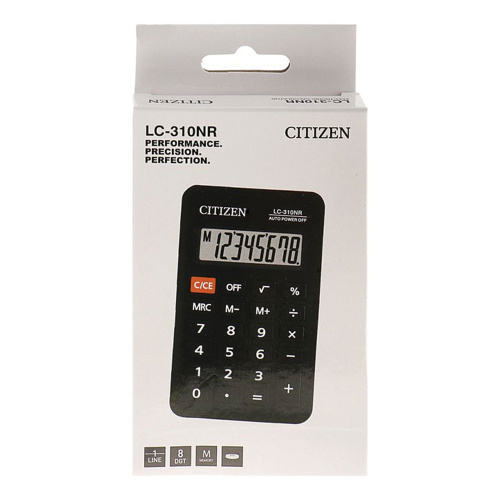 Калькулятор карманный CITIZEN, 114х69 мм, 8 разрядов, питание от батарейки фото 3