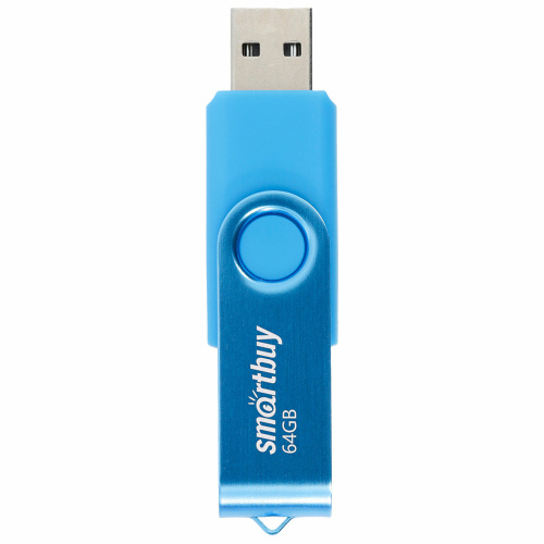 Флеш-диск 64 GB SMARTBUY Twist USB 2.0, синий, SB064GB2TWB фото 3