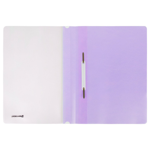 Скоросшиватель пластиковый BRAUBERG "Pastel", А4, 130/180 мкм, цвет лиловый фото 3