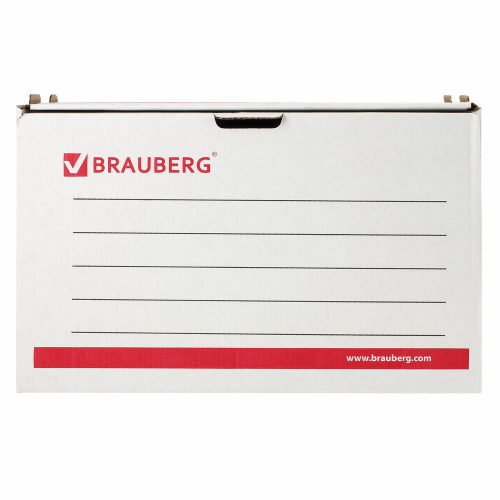 Короб архивный BRAUBERG, 306х525х338 мм, гофрокартон, белый фото 4