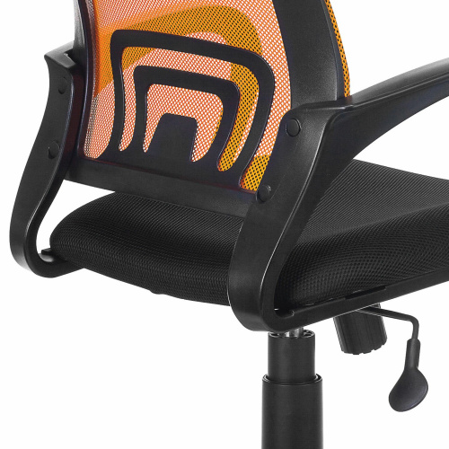 Кресло BRABIX "Fly MG-396", с подлокотниками, сетка, оранжевое/черное фото 9