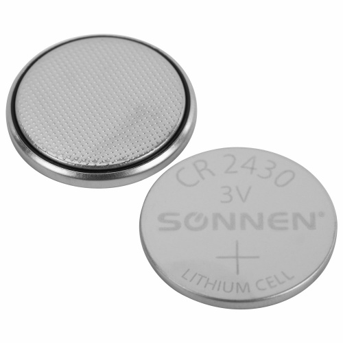 Батарейка литиевая CR2430 1 шт. "таблетка, дисковая, кнопочная" SONNEN Lithium, в блистере, 455600 фото 5