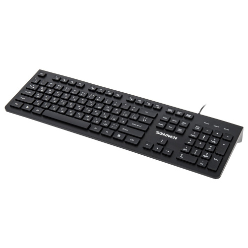 Клавиатура проводная SONNEN KB-8280, USB, 104 плоские клавиши, черная фото 6
