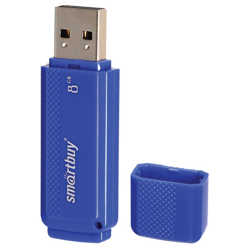 Флеш-диск SMARTBUY Dock, 8 GB, USB 2.0, синий фото 2