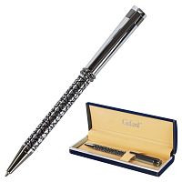 Ручка подарочная шариковая GALANT "Locarno", корпус серебристый с черным, синяя