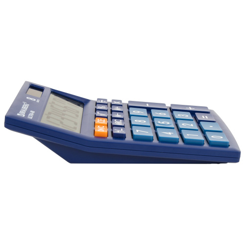 Калькулятор настольный BRAUBERG, 154x115 мм, 8 разрядов, двойное питание, синий фото 10