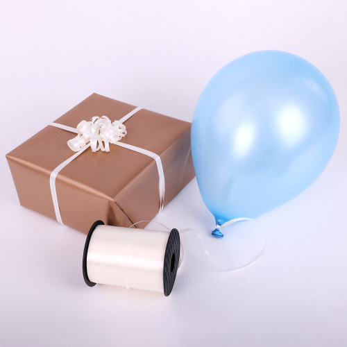 Лента упаковочная декоративная для шаров и подарков ЗОЛОТАЯ СКАЗКА, 5 мм х 500 м, бежевая фото 7
