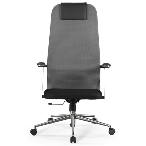 Кресло офисное BRABIX PREMIUM "Ultimate EX-801" хром, плотная двойная сетка Х2, черное/серое, 532918 фото 3