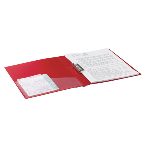 Папка BRAUBERG "Contract", с боков металлич прижимом и внутрен карманом , до 100 л., 0,7 мм, красная фото 3