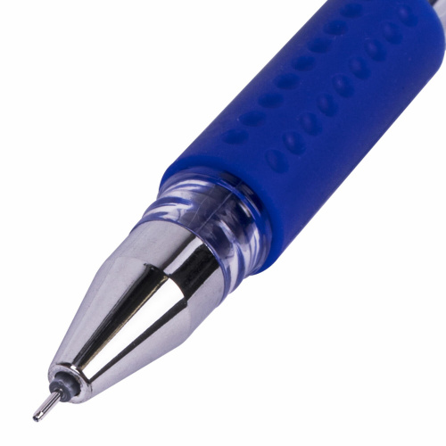 Ручка гелевая с грипом BRAUBERG "EXTRA GT NEEDLE", СИНЯЯ, игольчатый узел 0,5 мм, линия 0,35 мм, 143916 фото 7