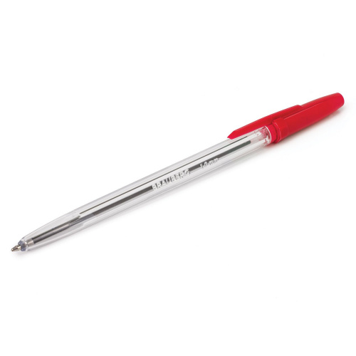 Ручка шариковая BRAUBERG "Line", корпус прозрачный, линия письма 0,5 мм, красная фото 2