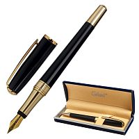 Ручка подарочная перьевая GALANT "LUDUS", корпус черный, детали золотистые, узел 0,8 мм