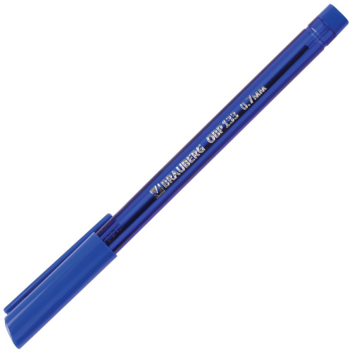Ручка шариковая масляная BRAUBERG "Marine", корпус тонированный синий, линия письма 0,35 мм, синяя фото 8