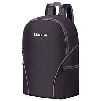 Рюкзак STAFF TRIP, 40x27x15,5 см, универсальный, 2 кармана, черный с серыми деталями