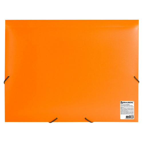 Папка на резинках BRAUBERG "Office", до 300 листов, 500 мкм, оранжевая фото 5