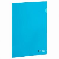Папка-уголок плотная BRAUBERG SUPER, 0,18 мм, синяя