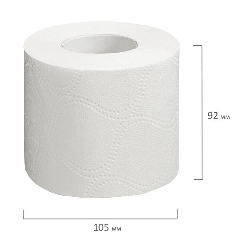 Бумага туалетная LAIMA, бытовая, спайка 12 шт., 2-х слойная, (12х18 м), белая фото 5