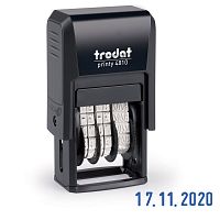 Датер-мини TRODAT, 20х3,8 мм, месяц цифрами, для банка, синий, корпус черный