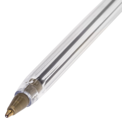Ручка шариковая STAFF "Basic BP-01", длина корпуса 14 см, линия письма 0,5 мм, синяя фото 2