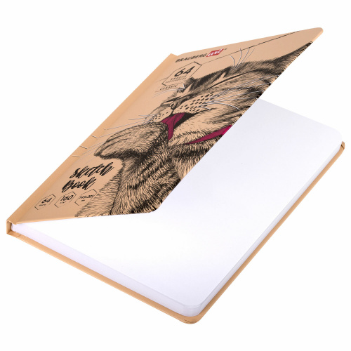 Скетчбук BRAUBERG ART CLASSIC "Это Кот", белая бумага, 145х203 мм, 64 л., резинка, твердый фото 8