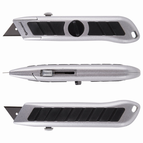 Нож универсальный мощный BRAUBERG "Professional", 6 лезвий в комплекте, фиксатор, металл фото 8