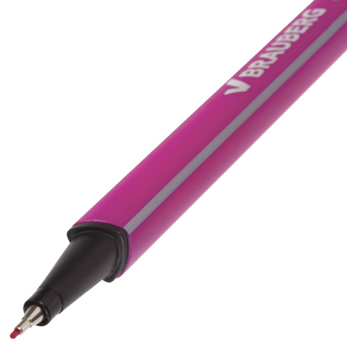 Ручка капиллярная (линер) BRAUBERG "Aero", трехгранная, металлический наконечник, розовая фото 4