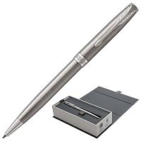 Ручка шариковая PARKER "Sonnet Core Stainless Steel CT", корпус серебристый, черная