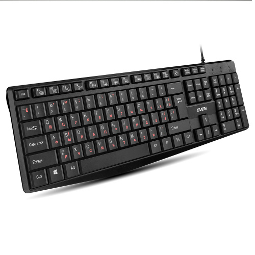 Клавиатура проводная SVEN KB-S305, USB, 105 кнопок, черная, SV-018801 фото 4