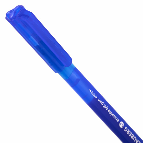 Ручка стираемая гелевая BRAUBERG DELTA, синяя, трехгранная, узел 0,7мм, линия 0,35мм фото 9