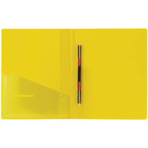 Папка BRAUBERG "Contract", с металлич скоросшивателем и внутрен карманом, до 100 л., 0,7 мм, желтая фото 3