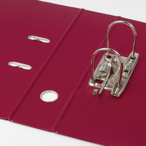 Папка-регистратор BRAUBERG, с двухсторонним покрытием из ПВХ, 70 мм, бордовая фото 6