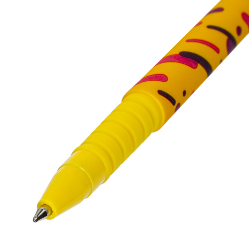 Ручка шариковая BRAUBERG SOFT TOUCH GRIP "LINES", мягкое покрытие, узел 0,7 мм, синяя фото 9