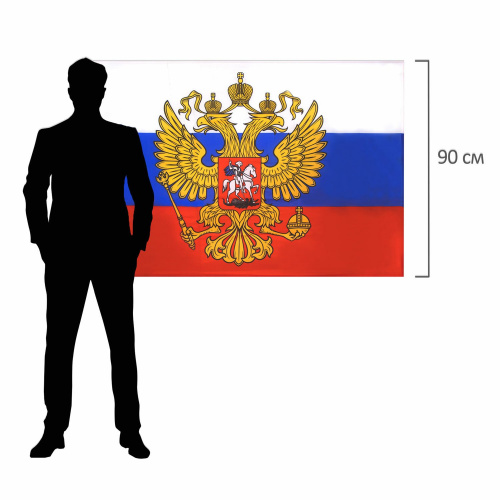 Флаг России BRAUBERG, 90х135 см, с гербом РФ фото 6
