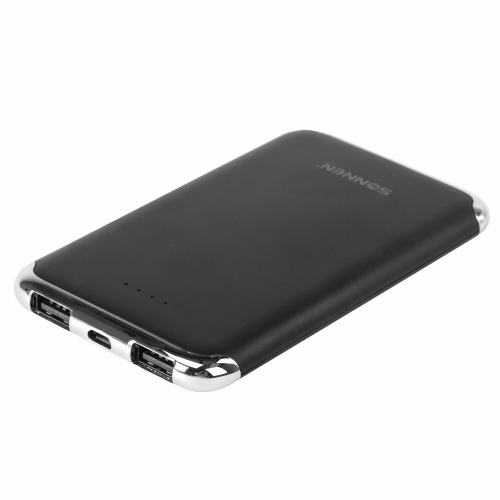 Аккумулятор внешний SONNEN, 2 USB, 6000 mAh, литий-полимерный, черный фото 8