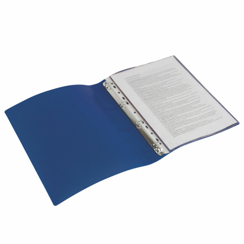 Папка на 4 кольцах STAFF, 30 мм, до 250 листов, синяя фото 4