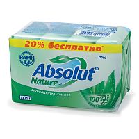 Мыло туалетное антибактериальное "Absolut" Алоэ 4 х 75 г