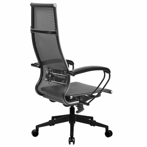 Кресло офисное МЕТТА "К-7" пластик, прочная сетка, сиденье и спинка регулируемые, черное фото 7