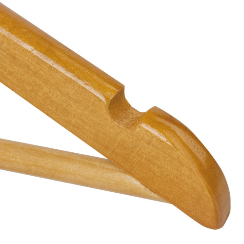 Вешалки-плечики BRABIX "Стандарт", размер 36-40, 5 шт., деревянные, перекладина, цвет сосна фото 2