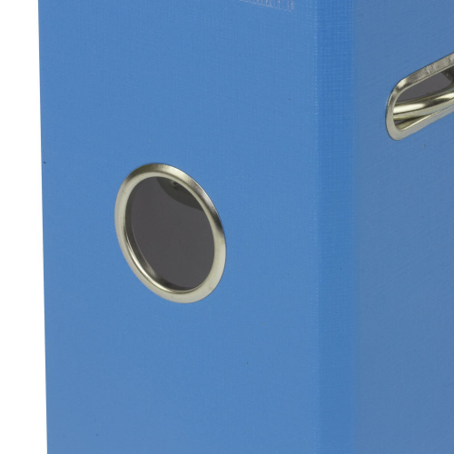 Папка-регистратор BRAUBERG, покрытие из ПВХ, 80 мм, с уголком, голубая фото 5