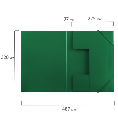 Папка на резинках BRAUBERG "Office", до 300 листов, 500 мкм, зеленая фото 9