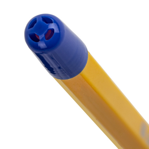 Ручка шариковая с грипом STAFF "Basic BP-14 Orange", линия письма 0,35 мм, синяя фото 4