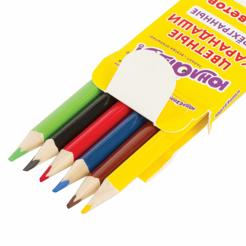 Карандаши цветные супермягкие ЮНЛАНДИЯ "ЭКЗОТИКА", 6 цветов, трехгранные, с раскраской фото 3