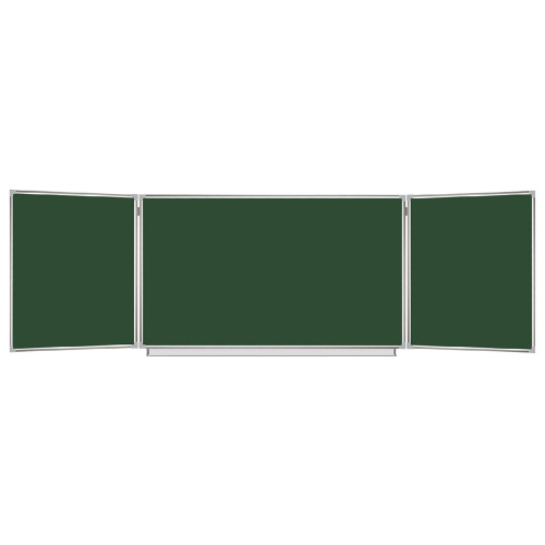 Доска для мела магнитная STAFF, 3-х элементная, 100х150/300 см, зеленая