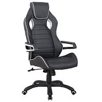 Кресло компьютерное BRABIX "Techno Pro GM-003", экокожа, черное/серое, вставки серые
