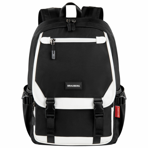 Рюкзак BRAUBERG FUSION универcальный, USB-порт, черный с белыми вставками, 45х31х15см, 271657 фото 6