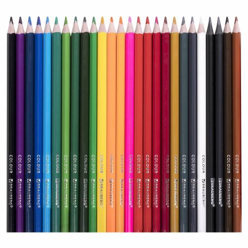 Карандаши цветные пластиковые, BRAUBERG PREMIUM 24 цвета + 2 чернографитных карандаша, 181937 фото 10